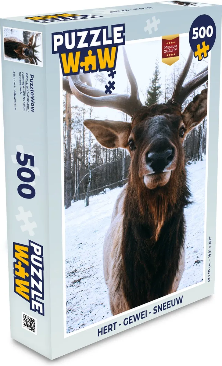 PuzzleWow Hert Gewei Legpuzzel 500 Stuks - Multicolor