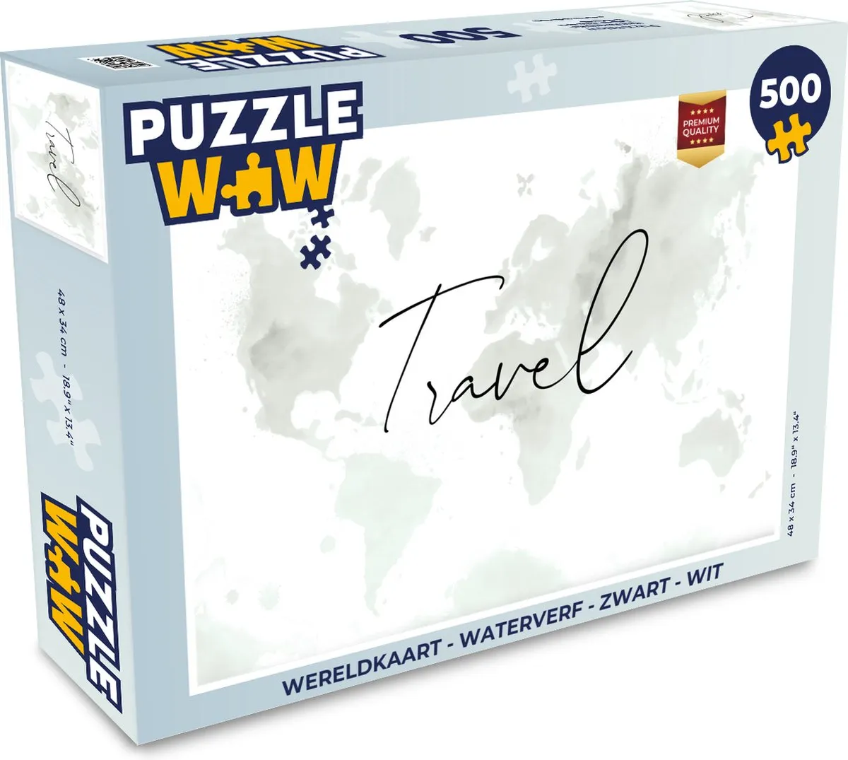 PuzzleWow Wereldkaart Legpuzzel 500 Stuks