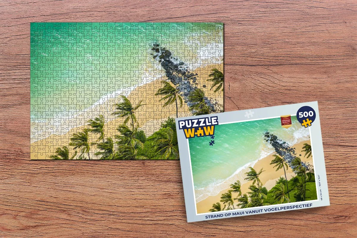 PuzzleWow Strand op Maui Legpuzzel 500 Stuks - Multicolor