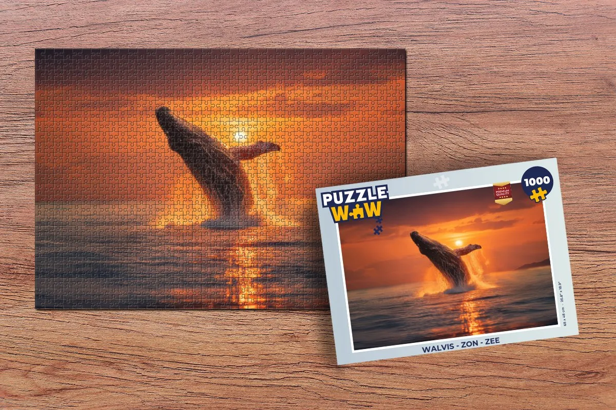 PuzzleWow Walvis Zon Zee Puzzel - 1000 Stuks