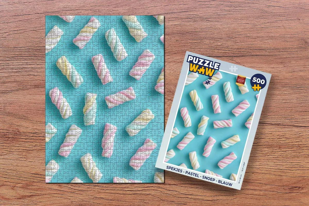 PuzzleWow Spekjes Blauw Legpuzzel 500 Stuks