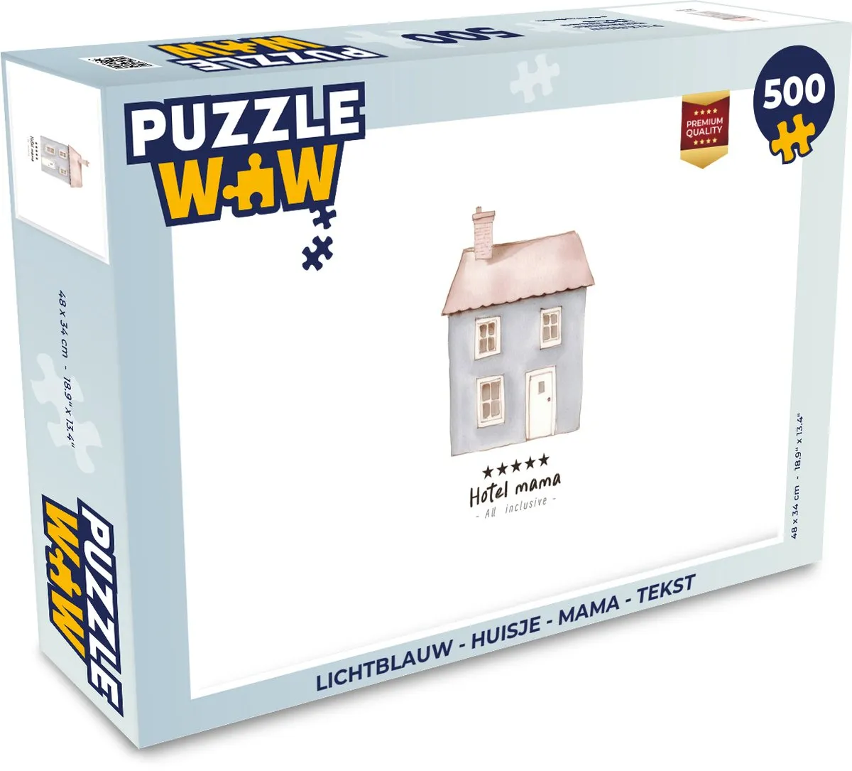 PuzzleWow Huisje Mama Tekst Legpuzzel 500 Stuks