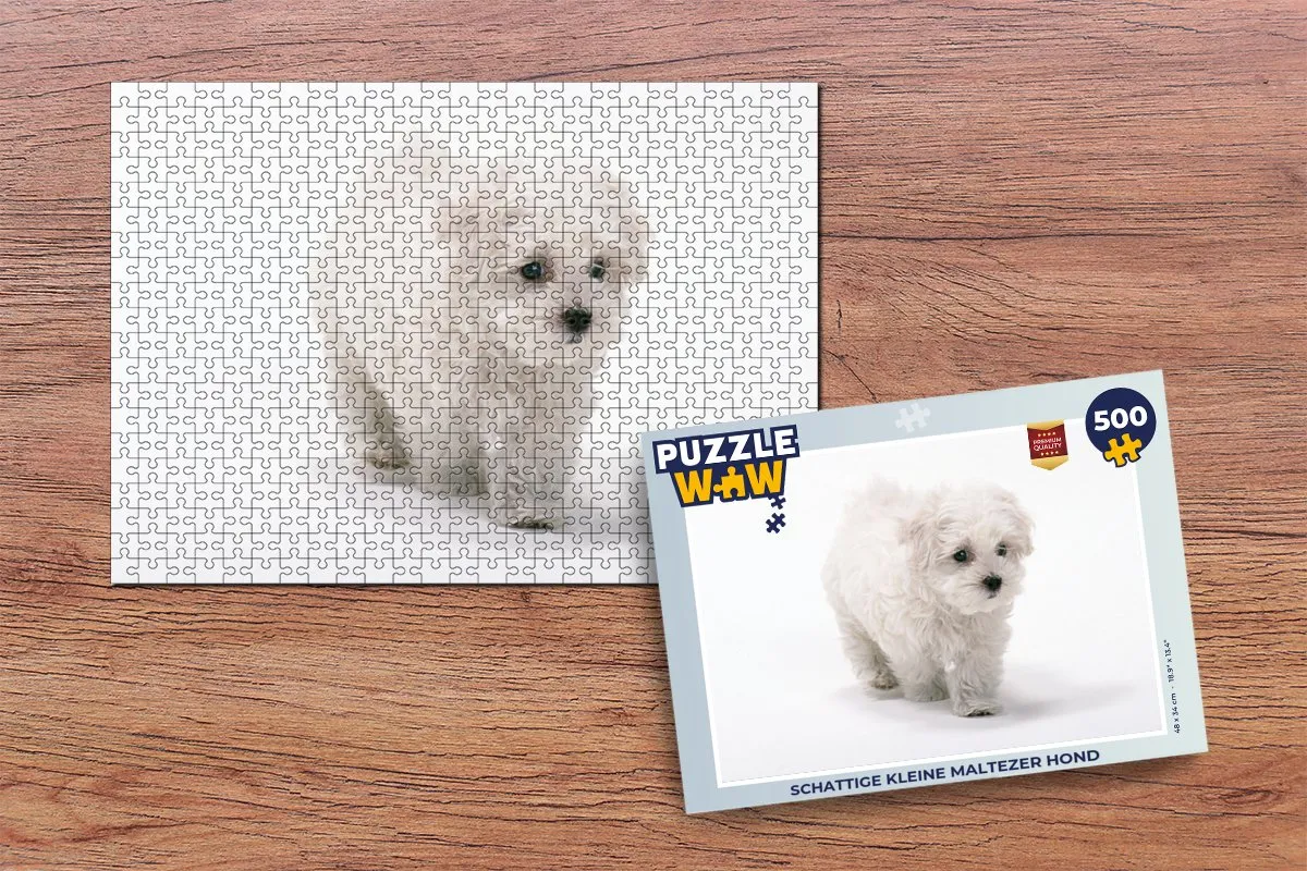 PuzzleWow Maltezer Hond Legpuzzel 500 Stuks - Multicolor