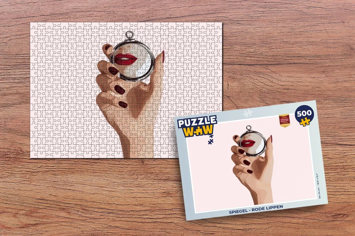 PuzzleWow Spiegel Puzzel Rode Lippen 500 Stuks - MPN 8721414229871
