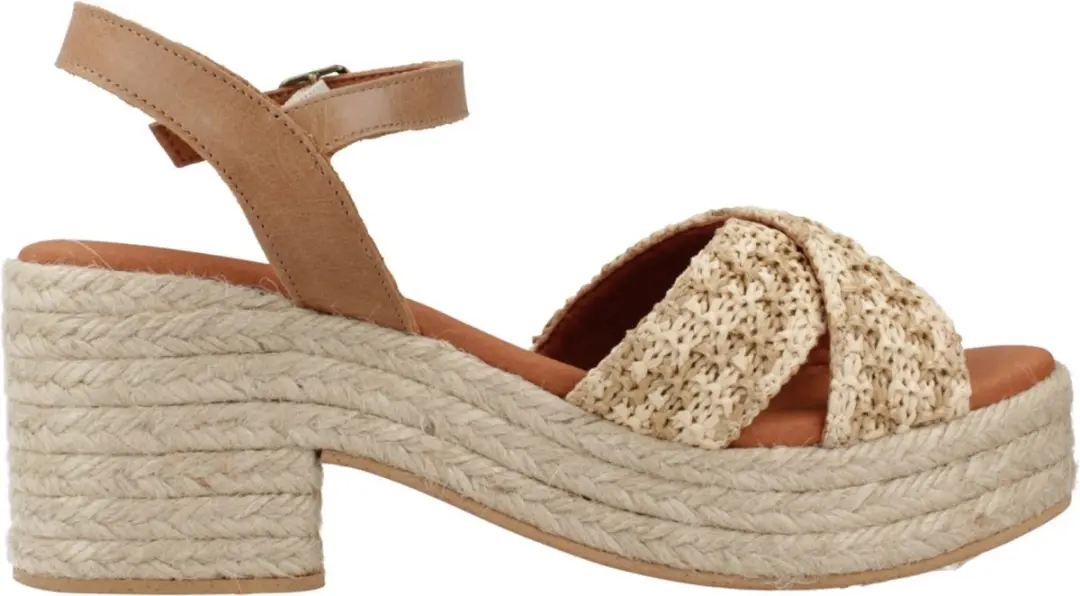 Espadrilles met open teen en brede hak voor dames