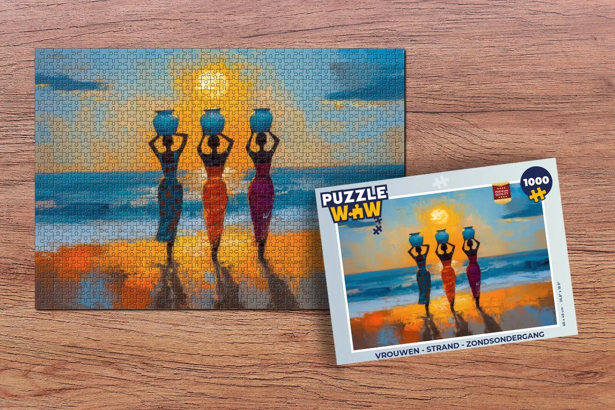 PuzzleWow Strand Zonsondergang Legpuzzel 1000 Stuks
