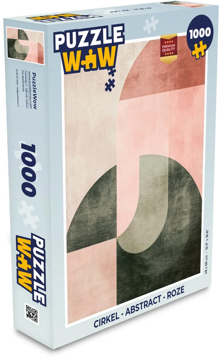 PuzzleWow Abstract Legpuzzel 1000 Stuks - Roze