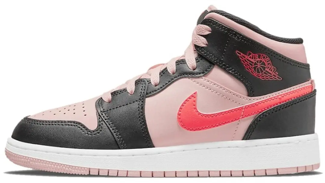 Jordan 1 Mid 'Black Pink Crimson' (GS)