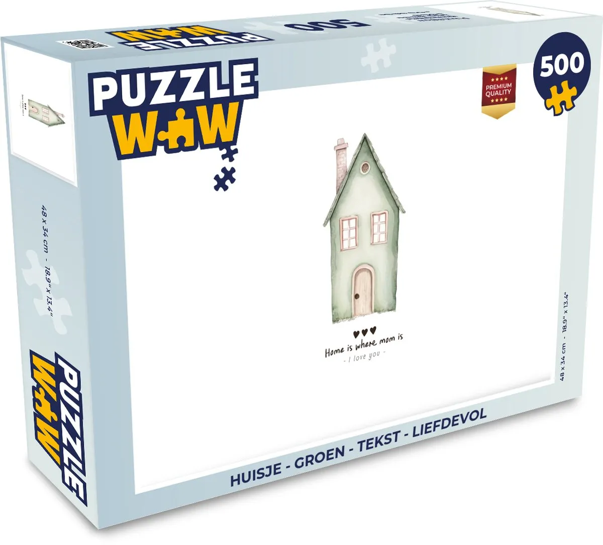 PuzzleWow Huisje Groen Legpuzzel 500 Stuks