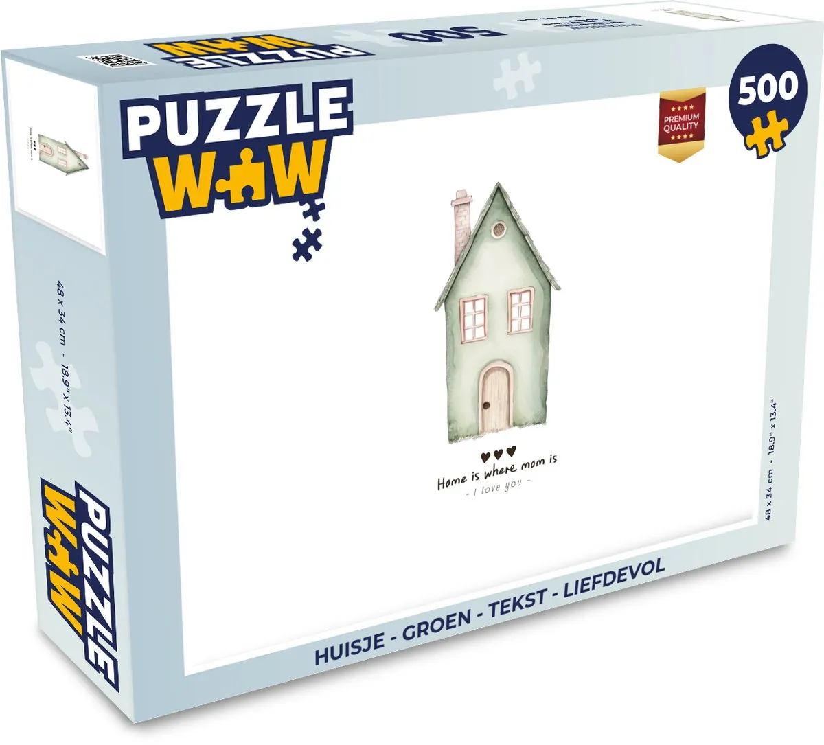 PuzzleWow Huisje Groen Legpuzzel 500 Stuks - 8721179511563