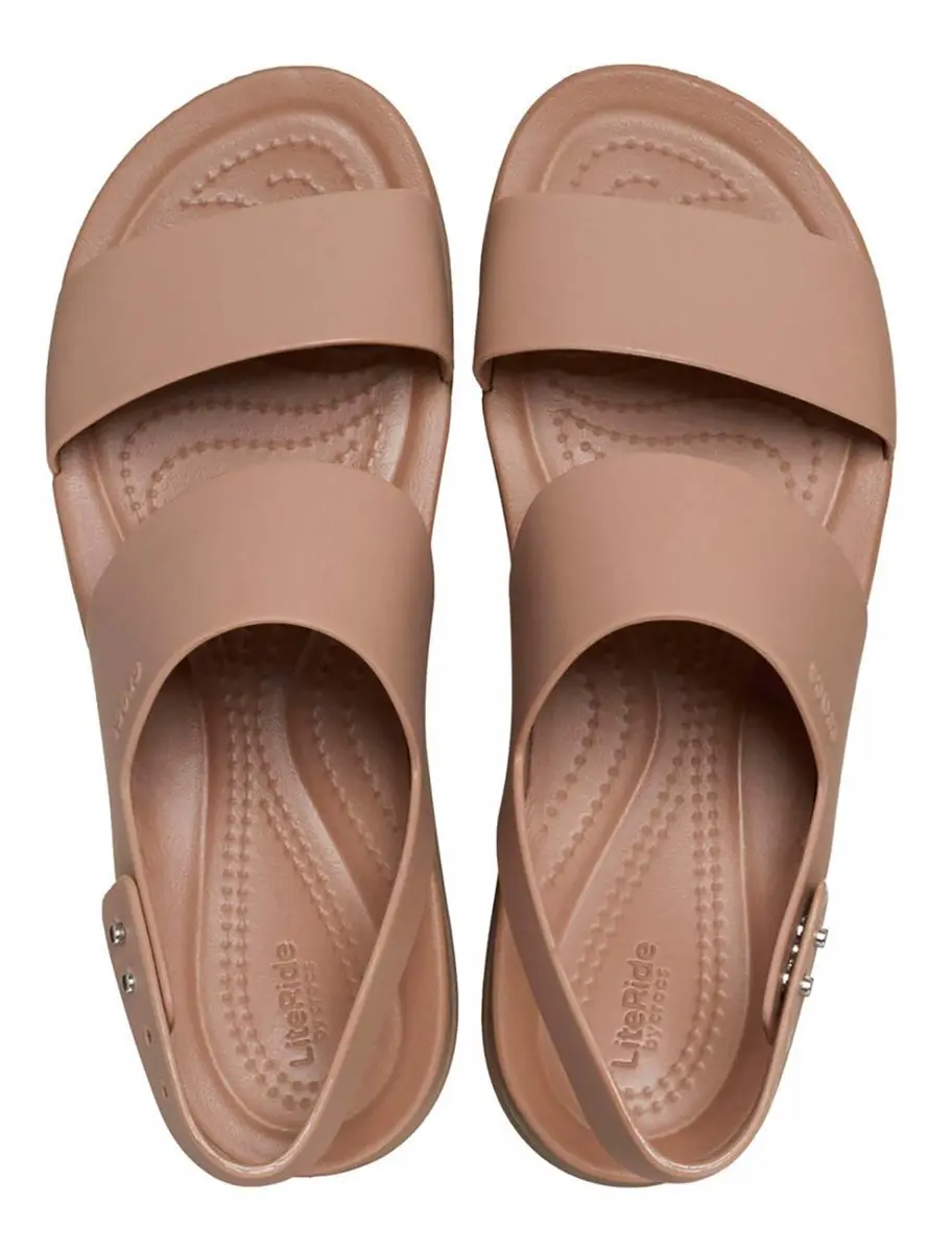 Crocs Brooklyn - Sandalen - Lage Hiel - Latte - Mushroom