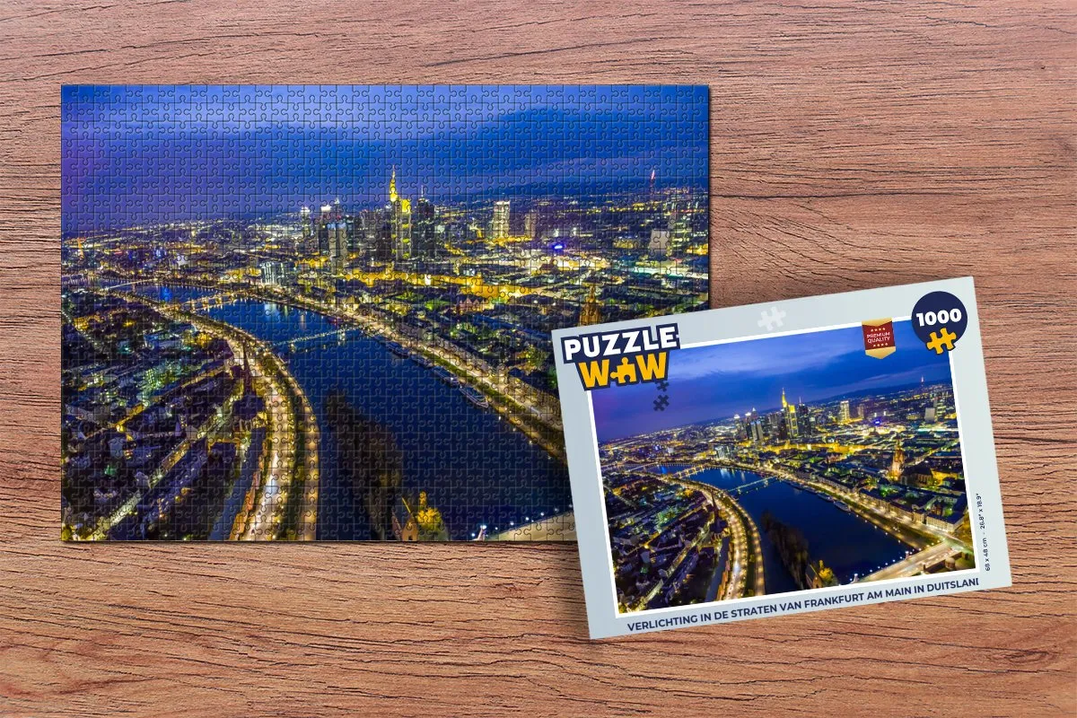 PuzzleWow Frankfurt Legpuzzel 1000 Stuks - Multicolor