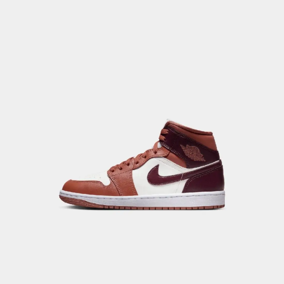 Nike Air Jordan 1 Mid Sneakers - Wit/Peach/Bordeaux - afbeelding 2 van 6