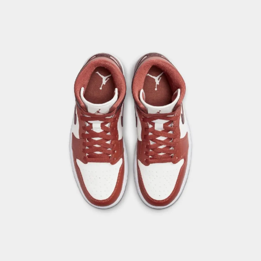 Nike Air Jordan 1 Mid Sneakers - Wit/Peach/Bordeaux - afbeelding 4 van 6