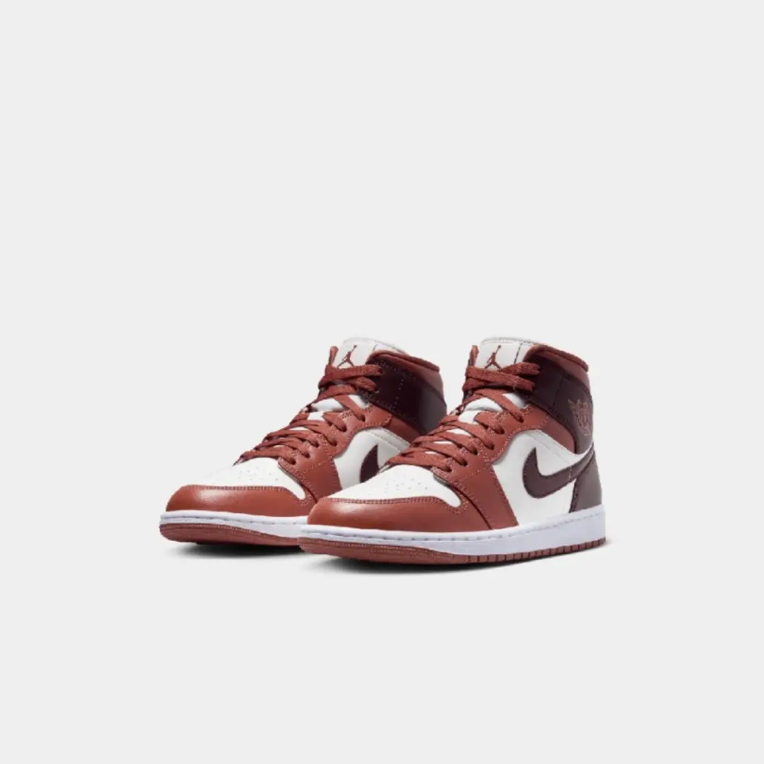 Nike Air Jordan 1 Mid Sneakers - Wit/Peach/Bordeaux - afbeelding 3 van 6