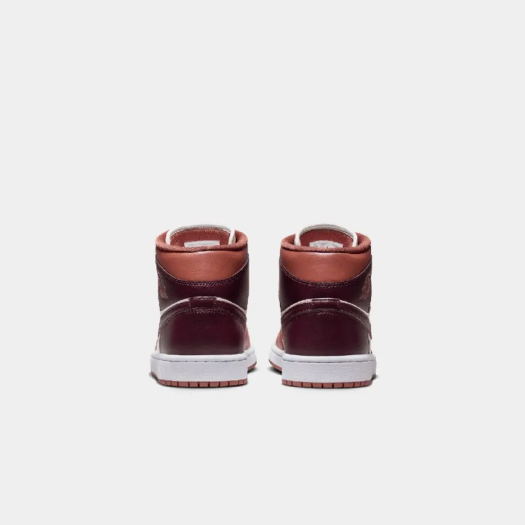 Nike Air Jordan 1 Mid Sneakers - Wit/Peach/Bordeaux - afbeelding 6 van 6