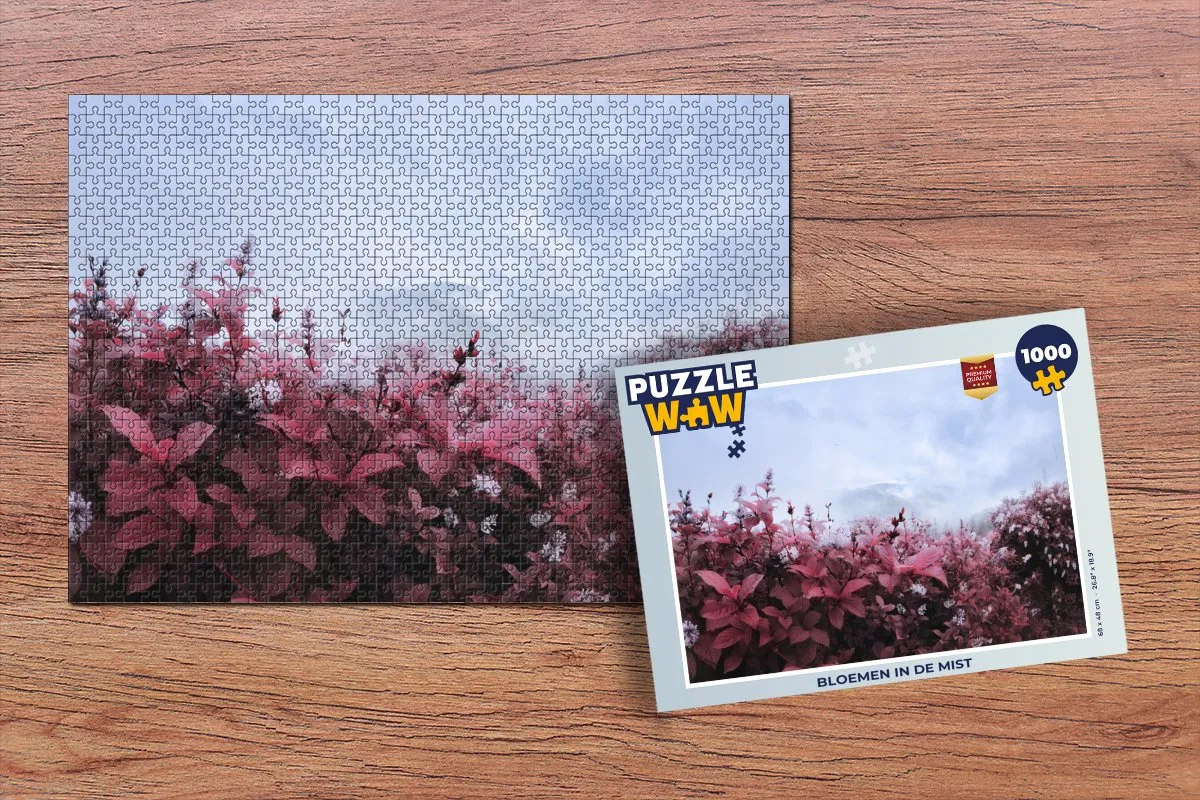 PuzzleWow Bloemen in de Mist Legpuzzel 1000 Stuks - Multicolor