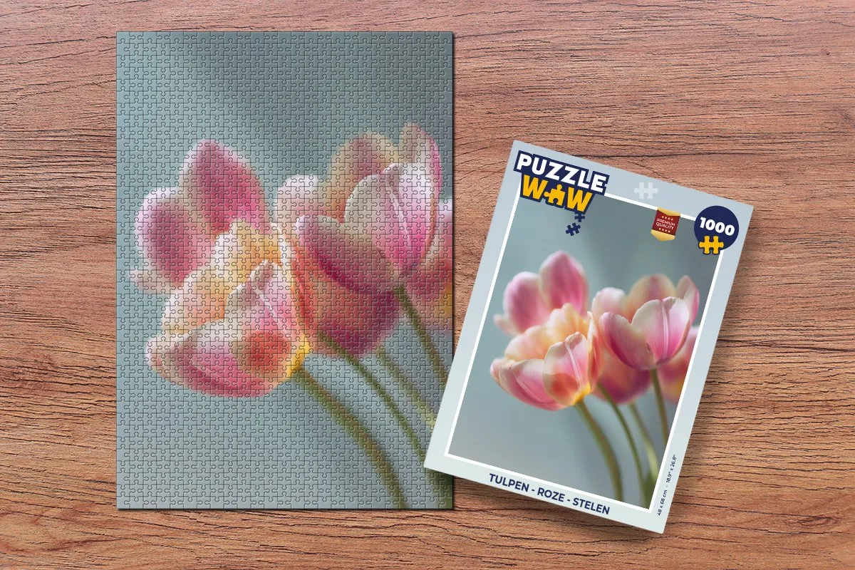 PuzzleWow Legpuzzel Tulpen Roze 1000 Stuks