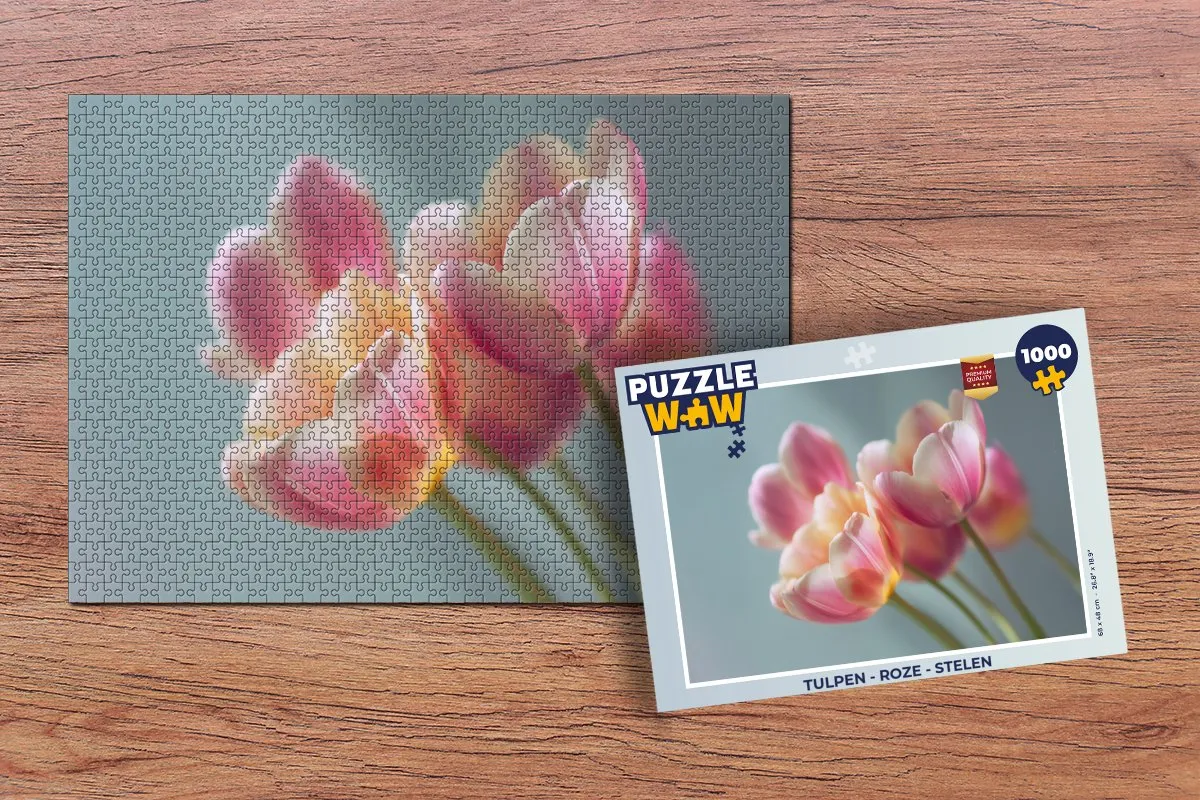 PuzzleWow Legpuzzel Tulpen Roze 1000 Stuks