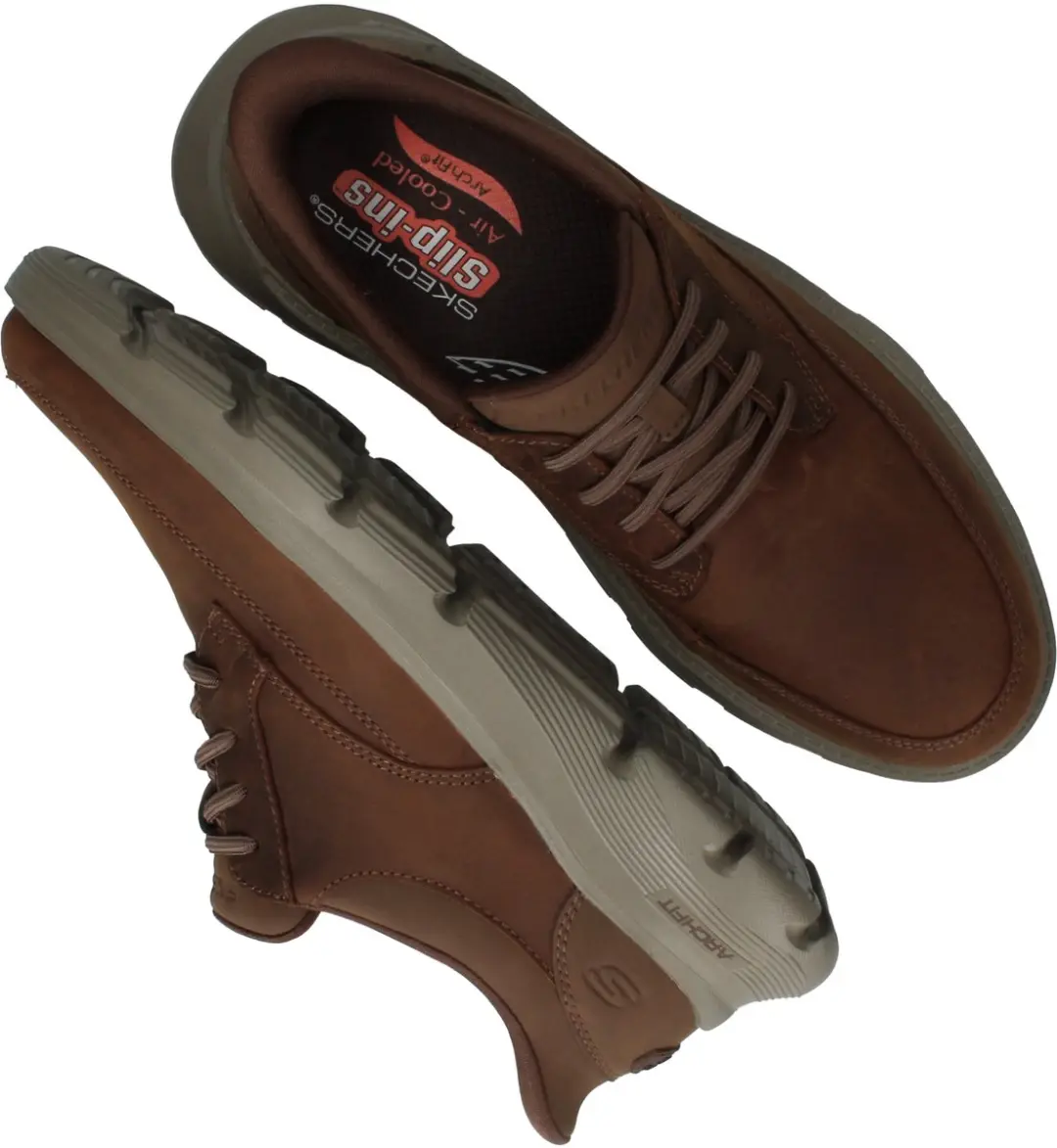 Skechers Arch Fit Garza Rowan Heren Instappers 321208 - Bruin - afbeelding 6 van 6