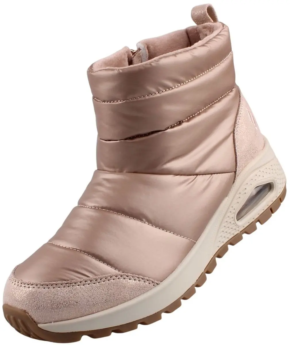 Skechers Uno Rugged Puffer Daze dames enkellaars roségoud