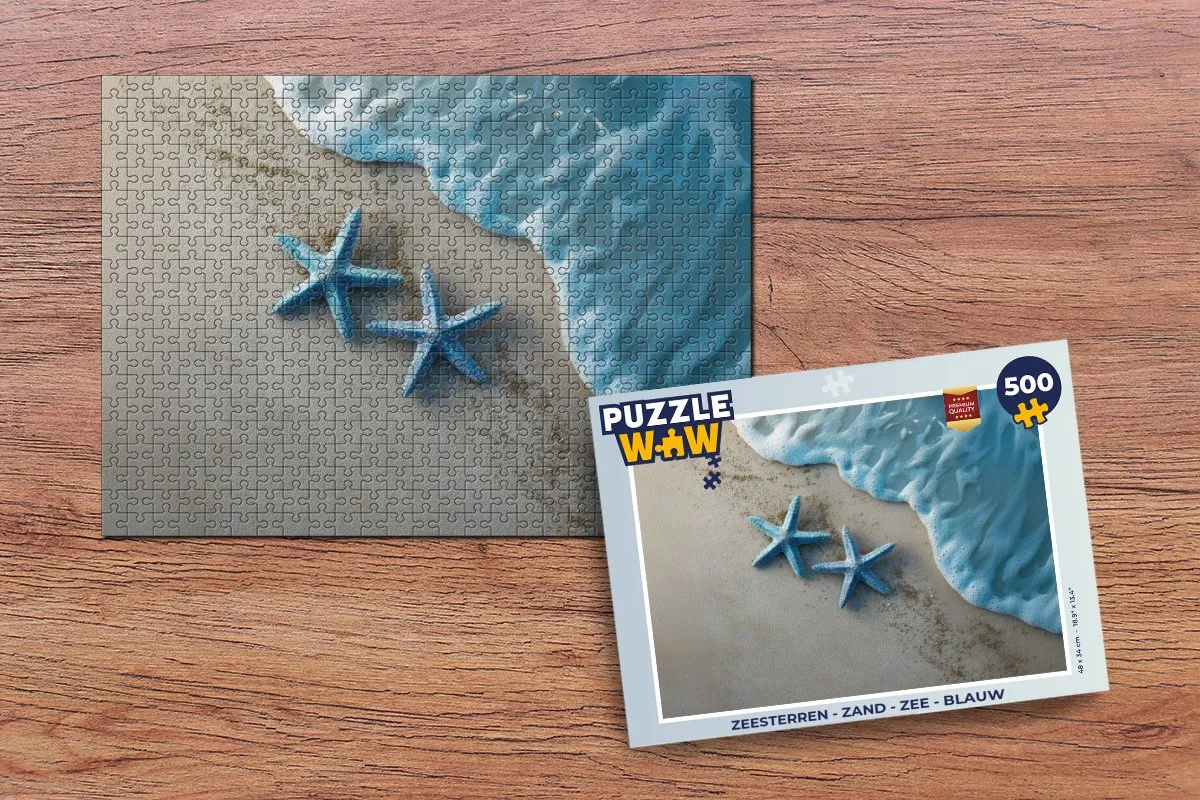 PuzzleWow Zeesterren Blauw Legpuzzel 500 Stuks