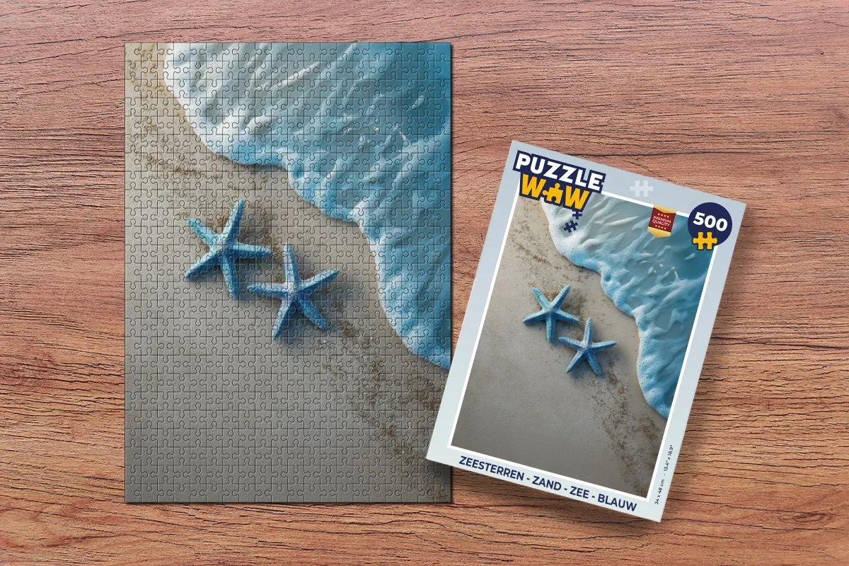 PuzzleWow Zeesterren Blauw Legpuzzel 500 Stuks