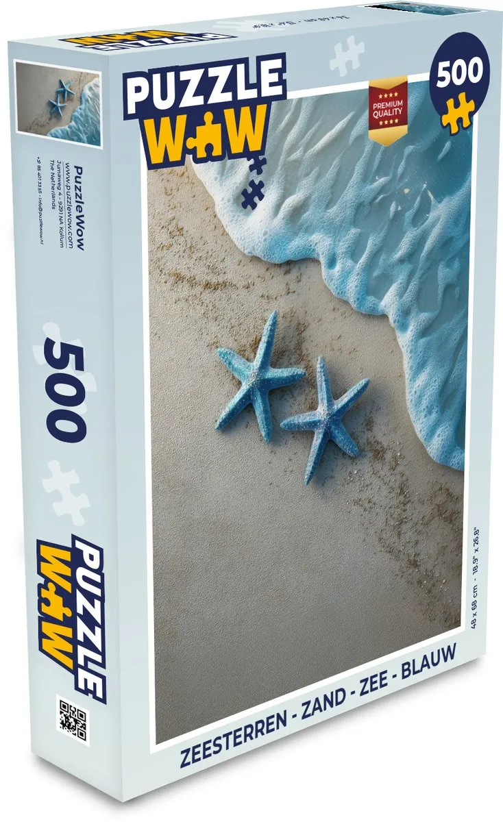 PuzzleWow Zeesterren Blauw Legpuzzel 500 Stuks
