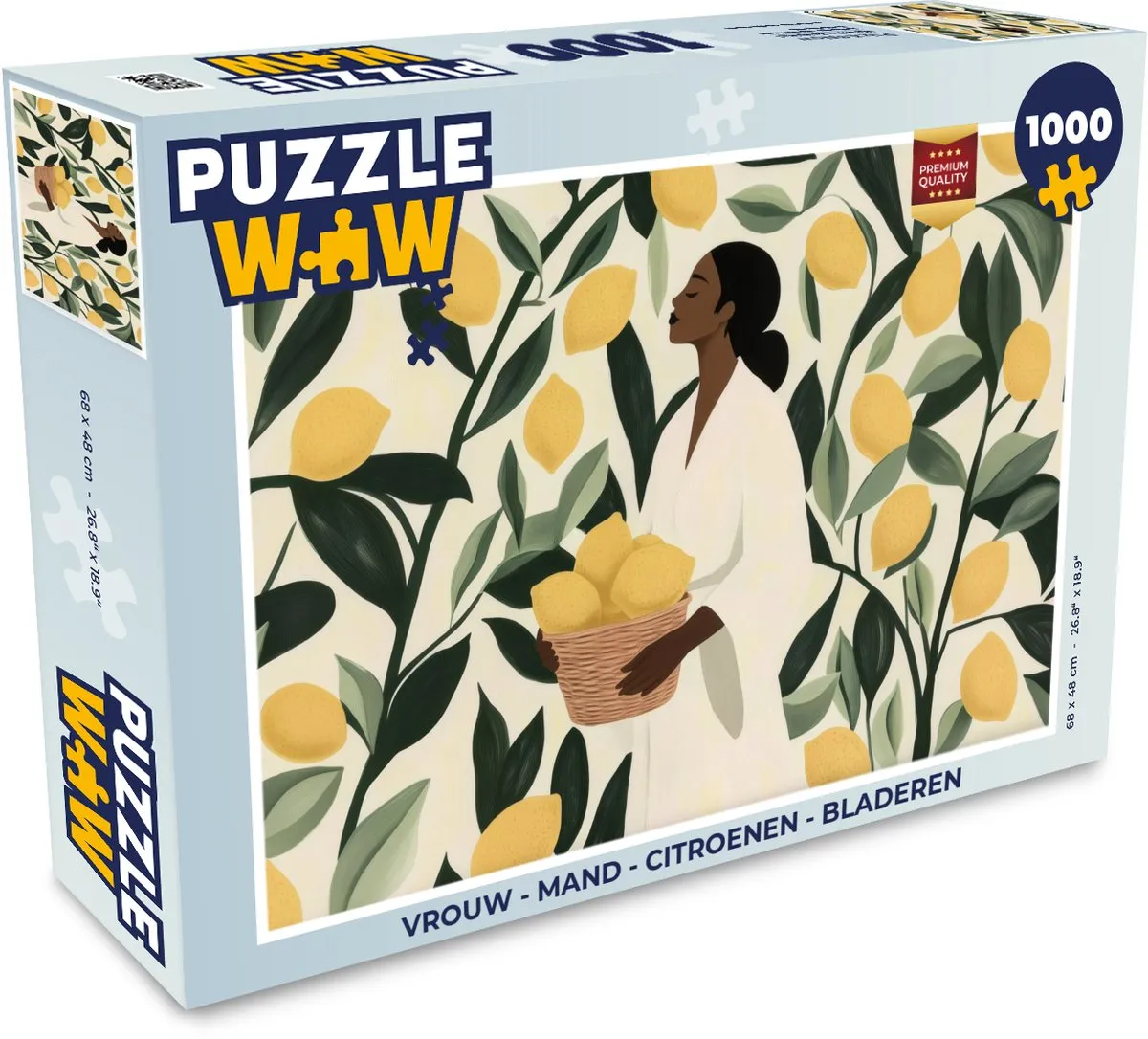 PuzzleWow Legpuzzel 1000 Stuks - Vrouw Citroenen Bladeren