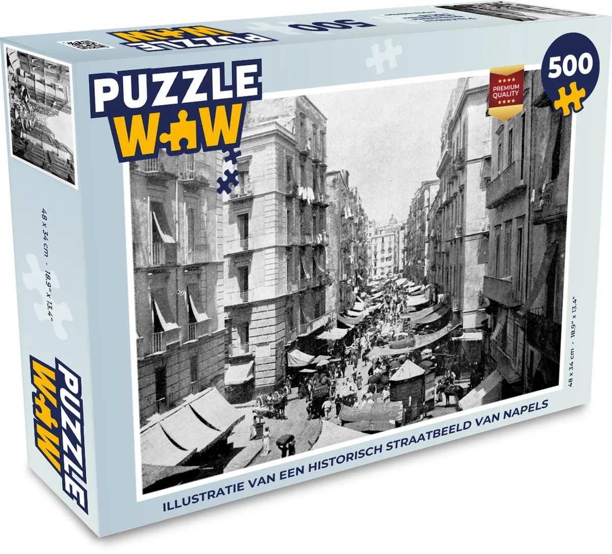 PuzzleWow Napels Legpuzzel 500 Stuks - Multicolor