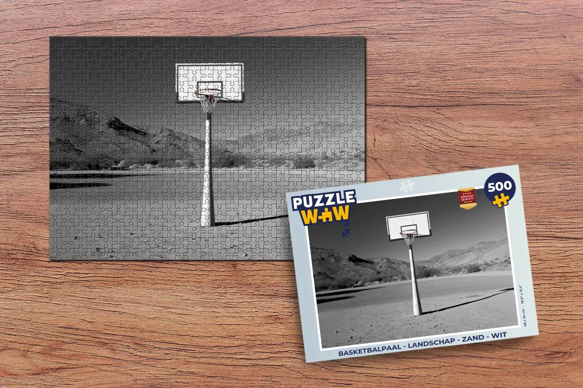 PuzzleWow Basketbalpaal Landschap Puzzel 500 Stuks - Wit
