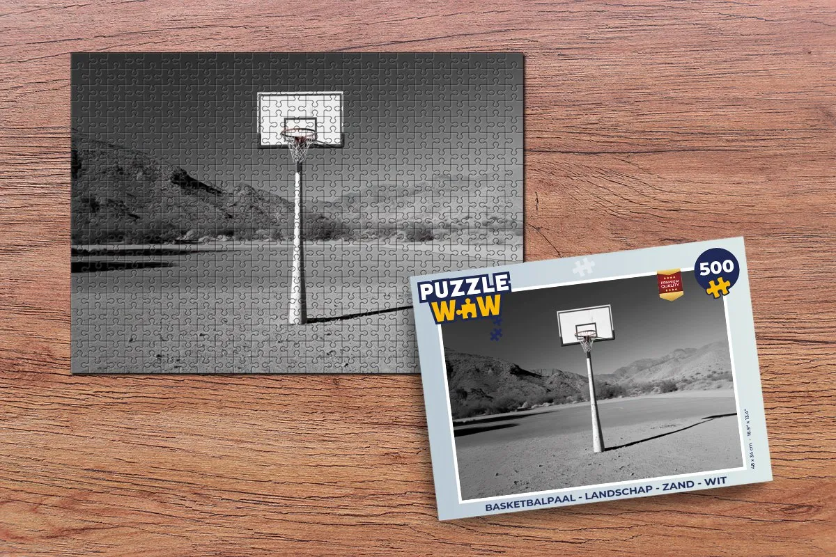 PuzzleWow Basketbalpaal Landschap Puzzel 500 Stuks - Wit