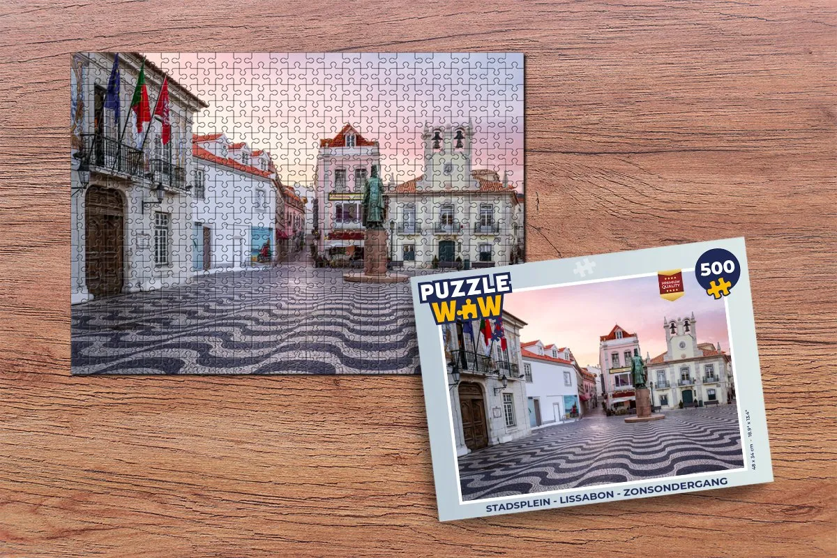 PuzzleWow Lissabon Zonsondergang Legpuzzel 500 Stuks - Multicolor