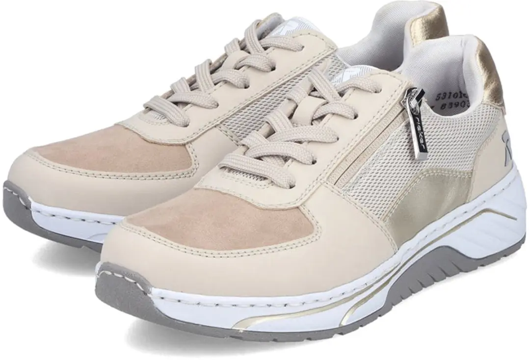 Rieker Dames Sneaker Low Sneaker Casual Comfortabel Memory-Foam 53101-60 Beige