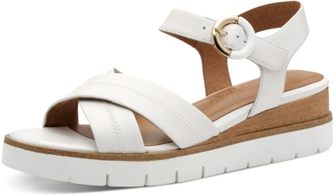 Tamaris Core Dames Sandalen - Maat 40 - Wit Leer - afbeelding 6 van 6