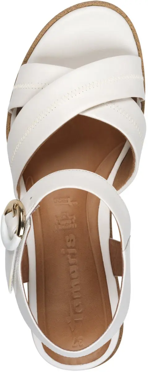 Tamaris Core Dames Sandalen - Maat 40 - Wit Leer - afbeelding 3 van 6