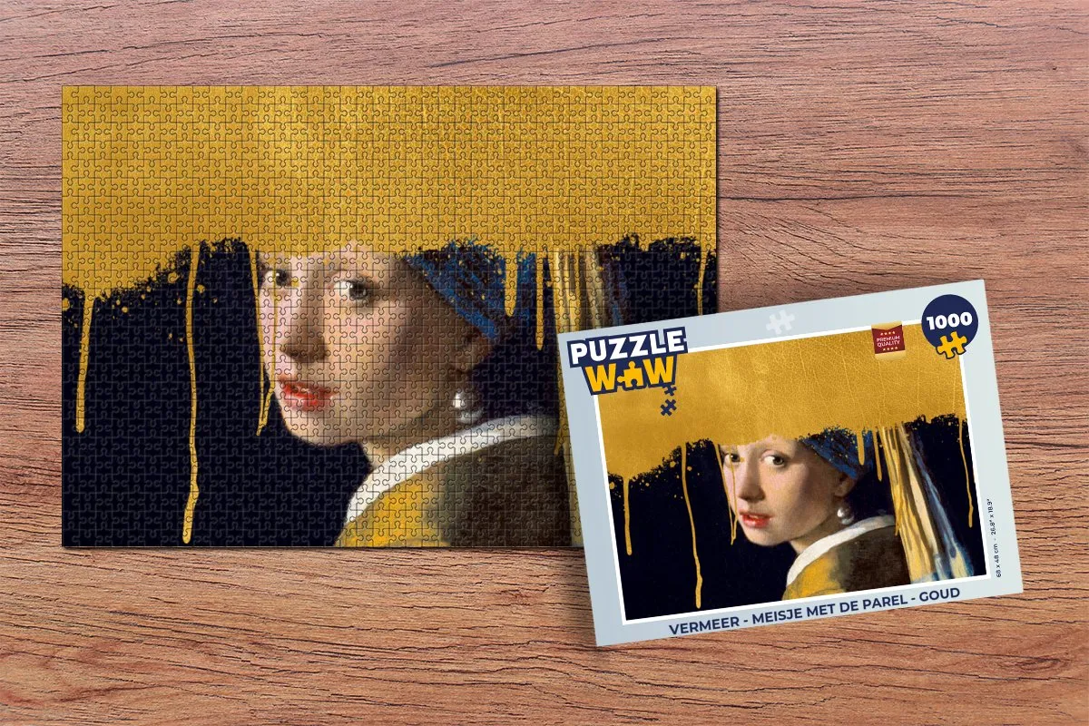 PuzzleWow Vermeer Meisje met de parel Legpuzzel 1000 Stuks - Multicolor