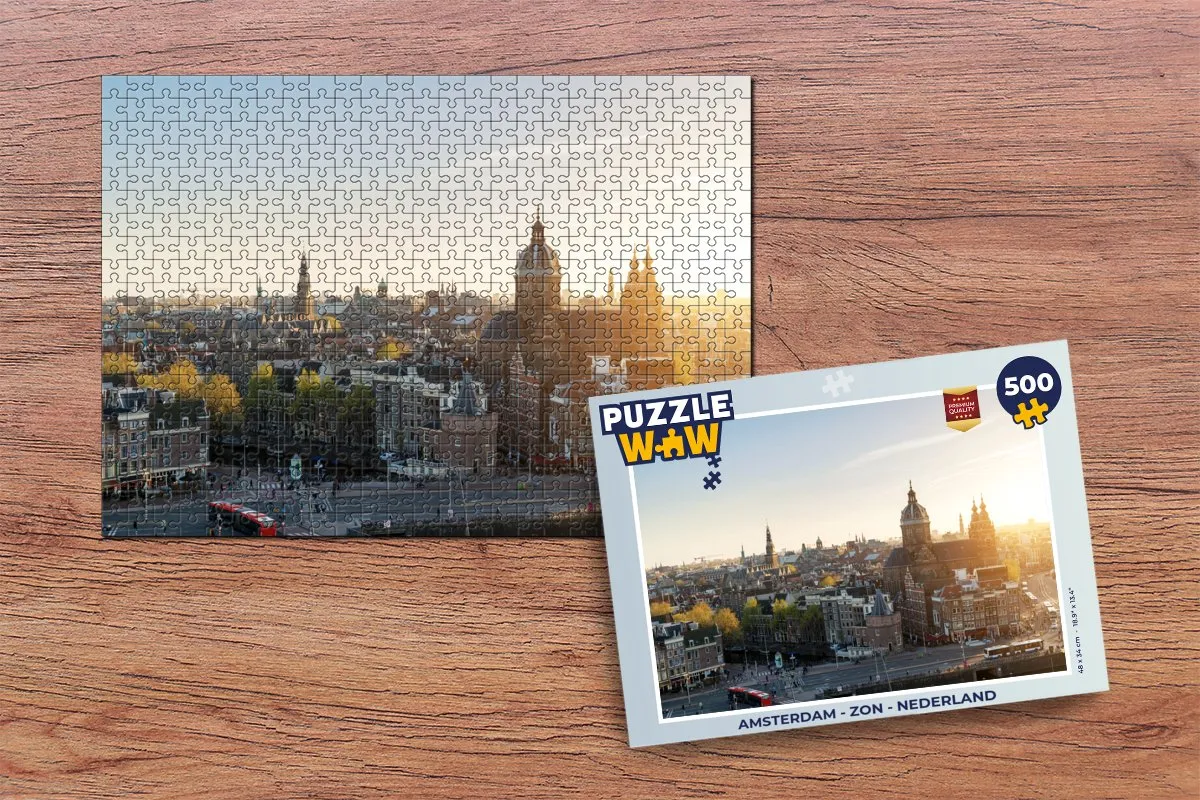 PuzzleWow Amsterdam Legpuzzel 500 Stuks - Multicolor