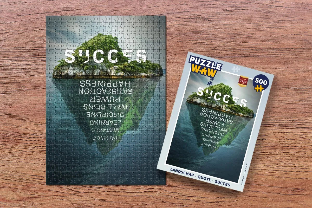 PuzzleWow Landschap Quote Succes Legpuzzel 500 Stuks - Multicolor