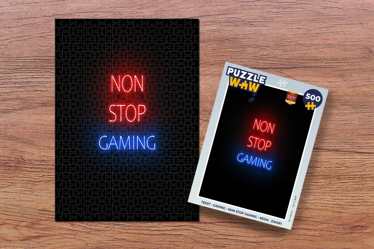 PuzzleWow Gaming Neon Legpuzzel 500 Stuks - Multicolor