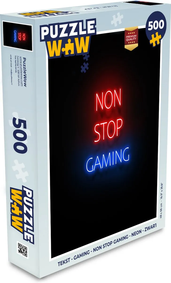 PuzzleWow Gaming Neon Legpuzzel 500 Stuks