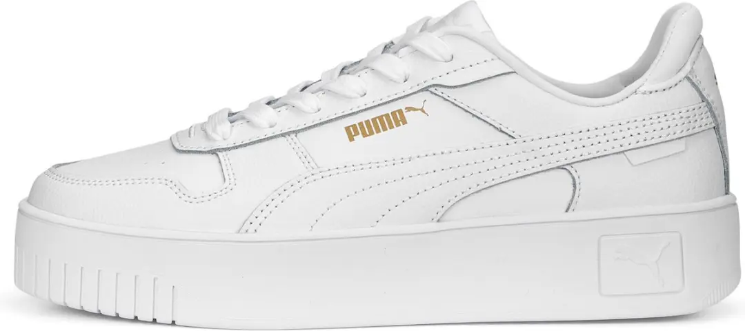 PUMA Carina Street Dames Sneakers - 37.5 - Wit/Goud - afbeelding 4 van 6