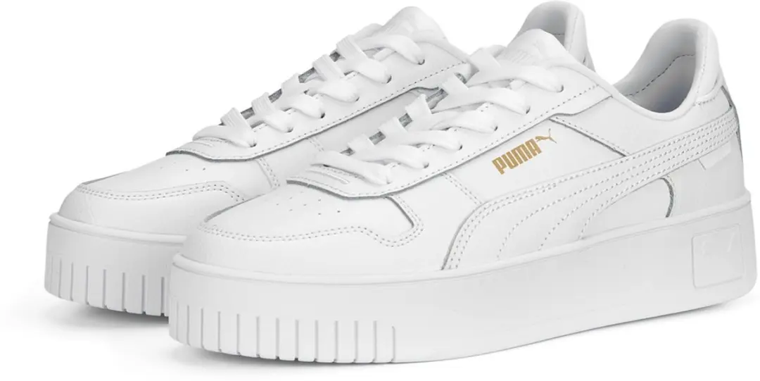 PUMA Carina Street Dames Sneakers - 37.5 - Wit/Goud - afbeelding 2 van 6