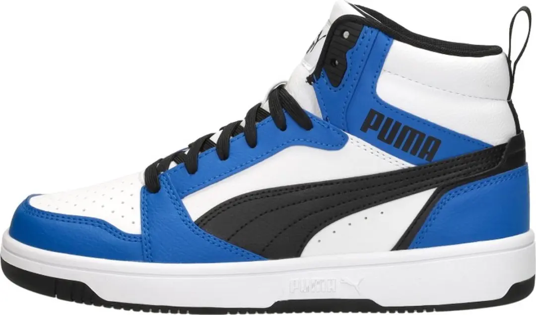 PUMA Rebound V6 Mid Jr Sneakers - 36 - Wit/Zwart/Blauw - afbeelding 2 van 6