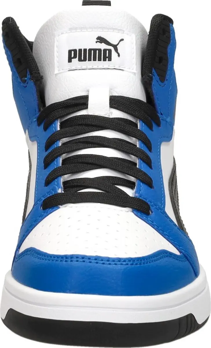 PUMA Rebound V6 Mid Jr Sneakers - 36 - Wit/Zwart/Blauw - afbeelding 3 van 6