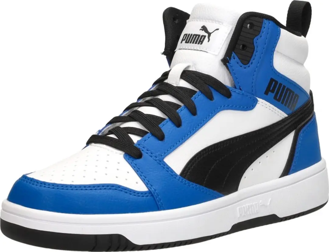 PUMA Rebound V6 Mid Jr Sneakers - 36 - Wit/Zwart/Blauw - afbeelding 5 van 6