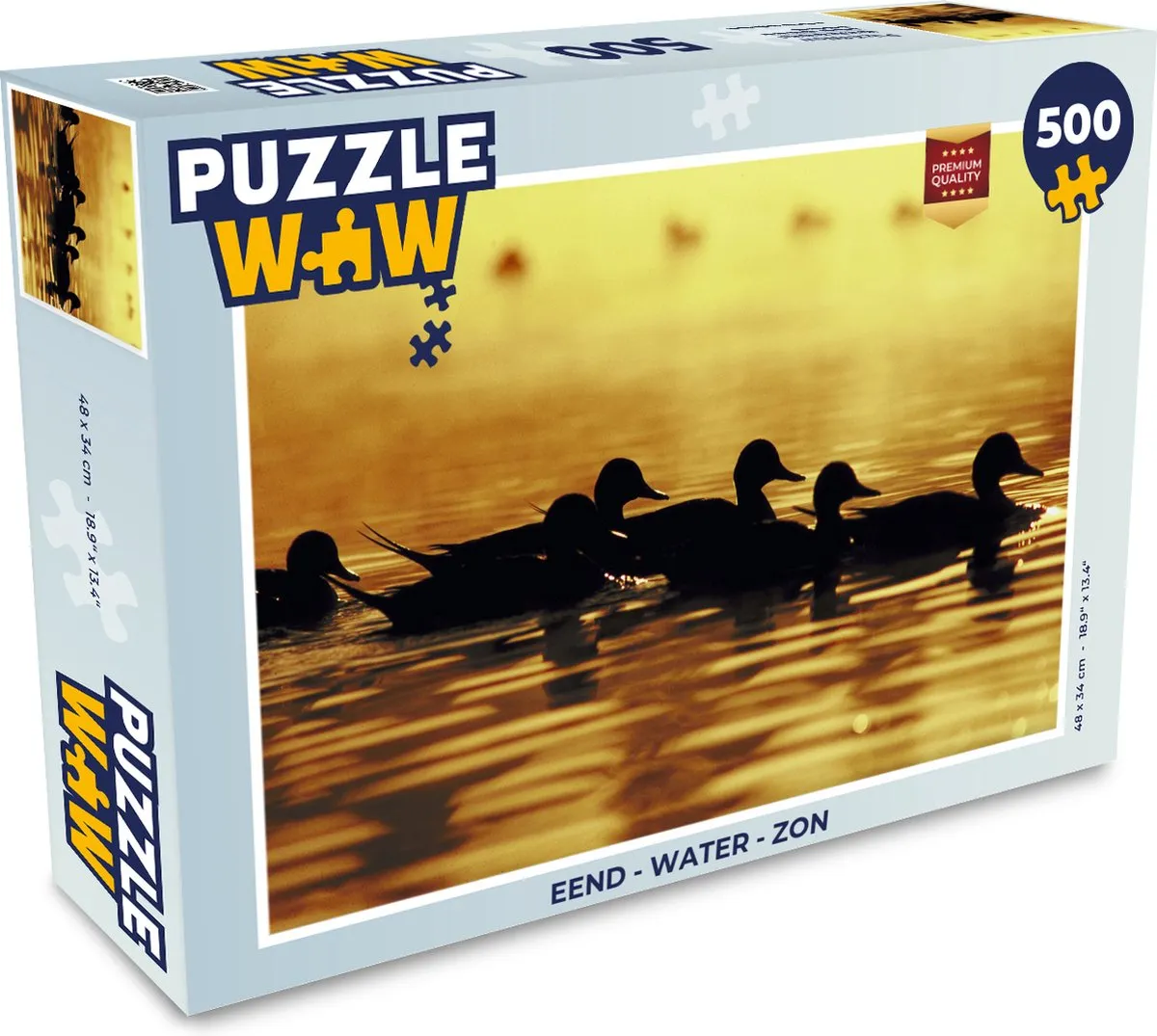 PuzzleWow Legpuzzel Eend Water Zon 500 Stuks