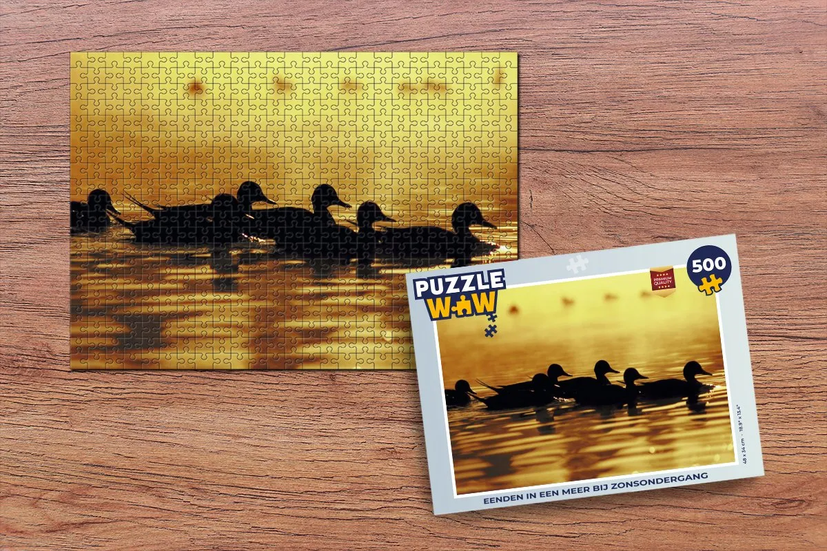 PuzzleWow Legpuzzel Eend Water Zon 500 Stuks - Multicolor