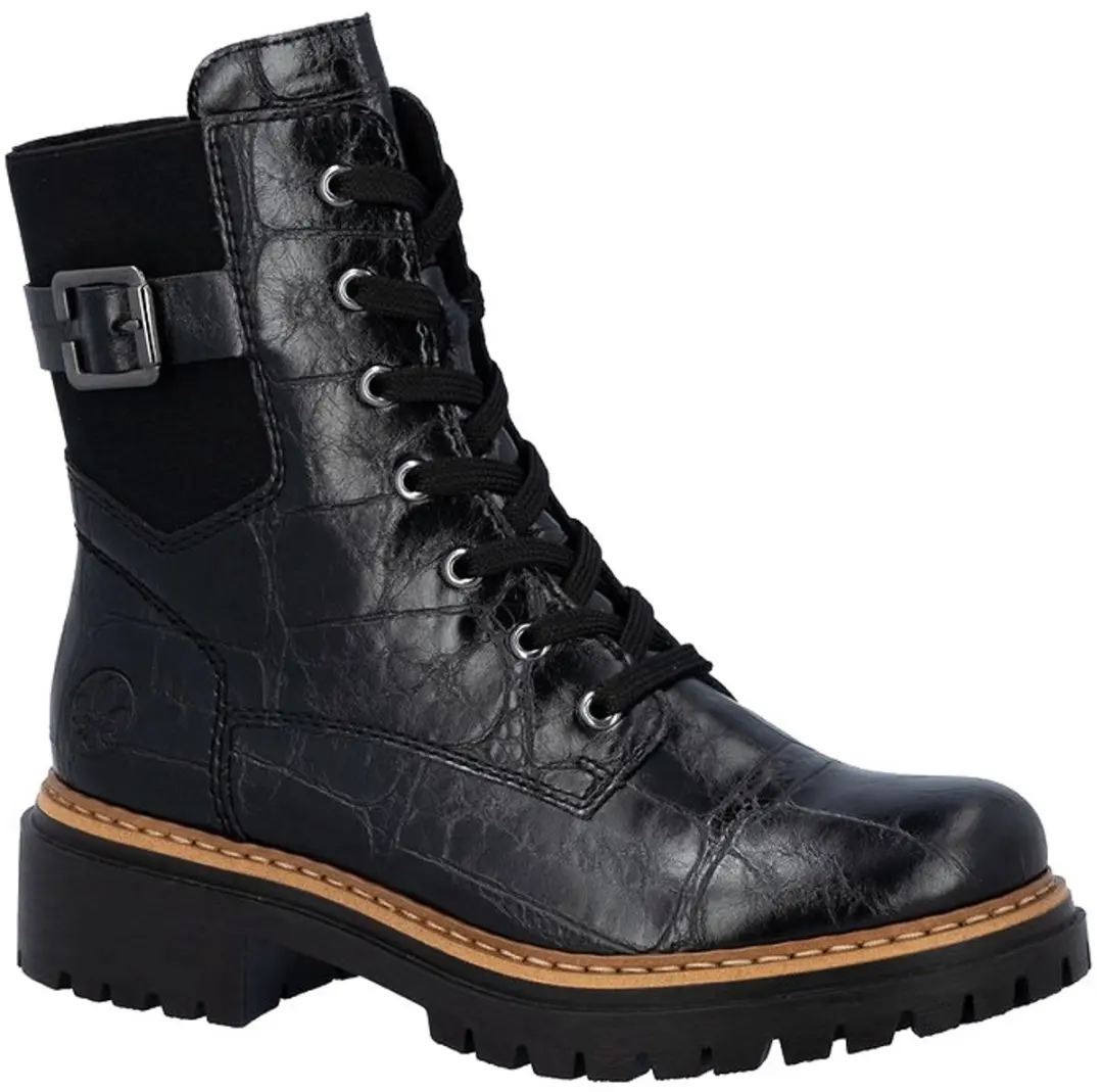Rieker Veterboot 72631-01 Zwart