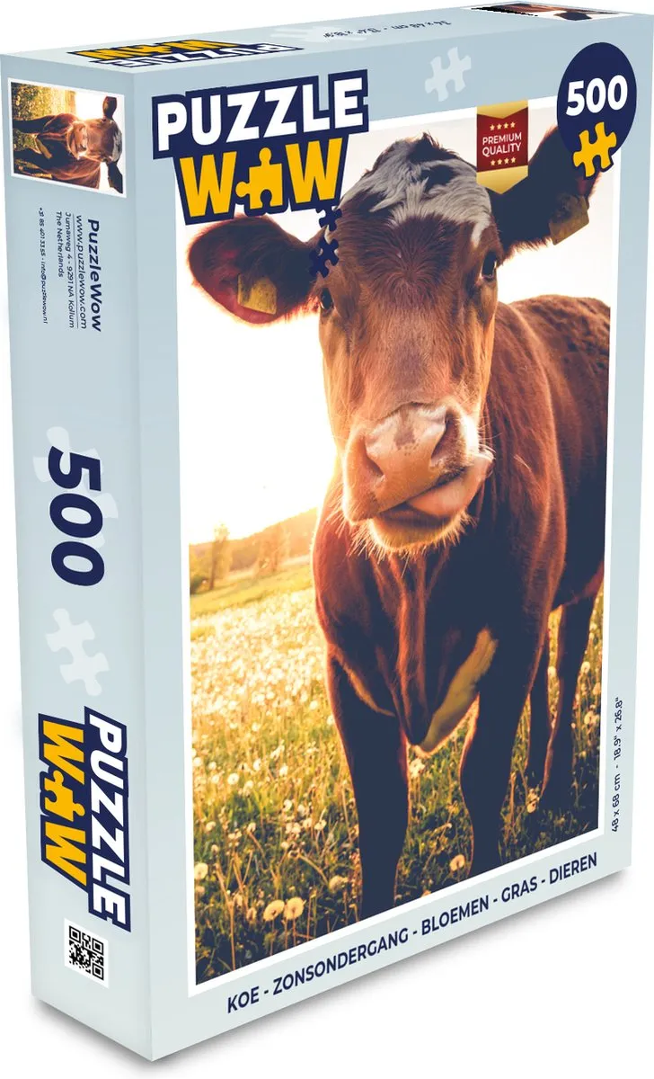 PuzzleWow Puzzel Koe Zonsondergang